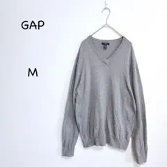 ギャップ Vネックセーター M グレー コットン ニット 100％ 薄手