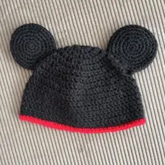 ミッキーマウス　ベビー帽子　ハンドメイド