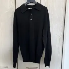 UNIQLO U ブラック ニットポロシャツ M