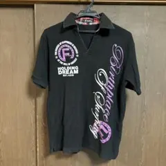 Srridere Vネック ポロシャツ メンズL ブラック