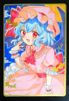 東方Project 手描きイラスト レミリア・スカーレット 手描き色紙