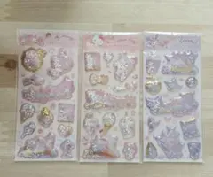 【３枚セット】サンリオ　キラキラカプセルシール　キティ　マイメロ　クロミ