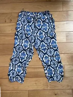 ZARA カジュアルパンツ S 青と白のパターン