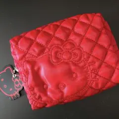 ハローキティ　ポーチ　赤　スクエア