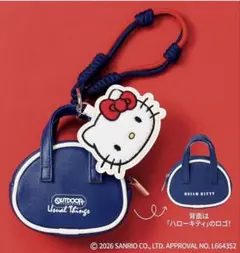リンネル3月号付録 HELLO KITTY 顔形&バッグ形ポーチなチャームセット