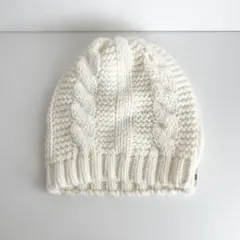 【美品】子供用 クリーム色 ケーブル編み ニット帽
