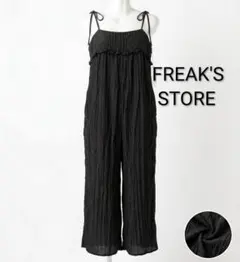 試着のみ　FREAK’S STORE　ワッシャーフリルサロペット　ブラック　М