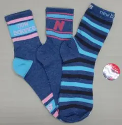ラスト2！ ニューバランス ☆ キッズソックス ２２～２６㎝ ３足セット