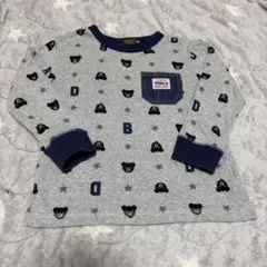 【美品】【即日発送】ダブルビー ミキハウス 長袖 Tシャツ グレー 100cm