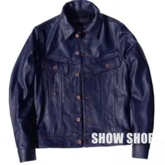 希少 インディゴ カウハイド サードタイプGジャン ライダースジャケット2066