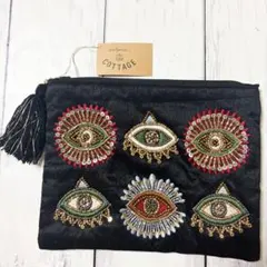 GW最終値下＊ ビーズ　刺繍　ポーチ 東京かんかん エスニック 刺繍タッセル付き