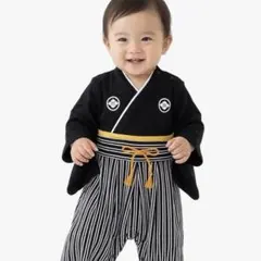 ベビー服 袴 ロンパース 男の子 靴下付き お食い初め お宮参り 初節句 80