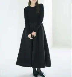 comcoca ブラック ロングニットワンピース Lサイズ