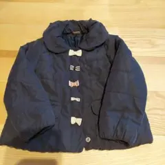 値下げ☆プティマイン　リボン付きネイビー中綿コート