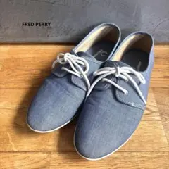 FRED PERRY スニーカー　レースアップ　ブルー　デニム　フラットシューズのサムネイル