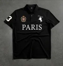 PARIS 黒ポロシャツ swag achieve Mサイズ