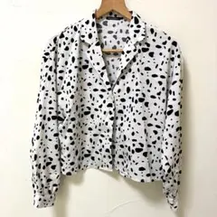 Radarista ラダリスタ クロップドシャツ ダルメシアン柄 レディース M