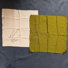 ミニ風呂敷　袱紗　2枚組　淡いピンク、抹茶色