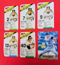 昭和レトロ　５４年度阪神タイガース プロ野球カード等 6枚セット