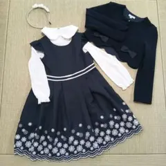 anyFAM　フォーマル　ワンピース　4点セット　ネイビー 120