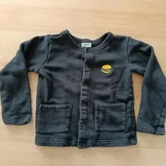 BREEZE ブリーズ キッズ カーディガン ブラック ハンバーガー 120cm