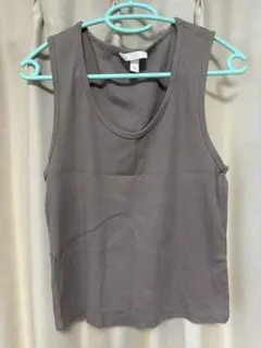 H&M ノースリーブ タンクトップ L グレージュ ブラウン Uネックのサムネイル