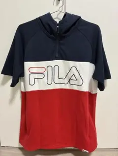FILA ハーフジップ 半袖パーカー トリコロール Mのサムネイル
