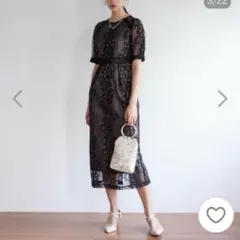 美品　コクーンスリーブレースタイトドレス　黒　Dorry Doll ドリードール