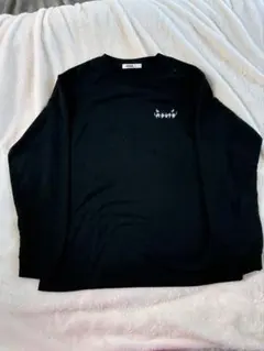 ブラック 長袖 トレーナー グラフィックプリント