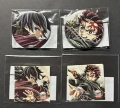 鬼滅の刃 炭治郎 義勇 C107 缶バッジ チェキ風 ステッカー 6点セット