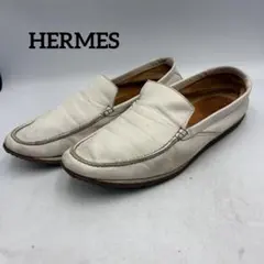 EB495 HERMES レザー スニーカー 42 約26cm ホワイト - メルカリ