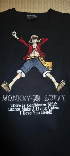 VICE FAIRY モンキー・D・ルフィ 長袖Tシャツ 刺繍 ブラック