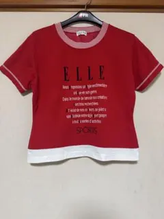 ELLE SPORTS 半袖Tシャツ レッド ホワイトのサムネイル
