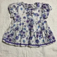 アナスイミニ　スワン花総柄半袖ティアード　チュニック　90cm