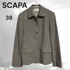 【SCAPA】(38) 千鳥格子 テーラードジャケット 日本製 上品 ウールのサムネイル