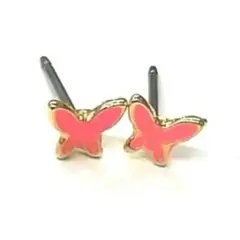 蝶　新品　ピアス　ピンクゴールド