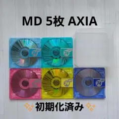 MDディスク AXIA 74分 5枚 初期化済み スリムケース付 ミニディスク