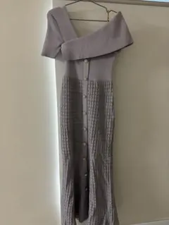 rienda アシンメトリーツイードknitOP