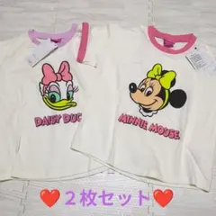新品未使用　ミニーマウス＆デイジーダック Tシャツ 2枚セット