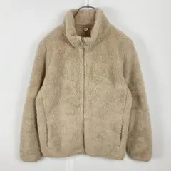美品 UNIQLO ユニクロ ファーリーフリースフルジップジャケット ボア 防寒