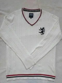 Admiral GOLF ホワイト Vネック セーター Lサイズ