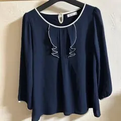 any SiS ネイビー ブラウス 五分袖 七分袖