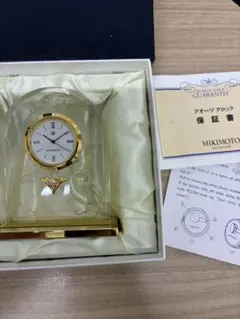 MIKIMOTO ミキモト 置時計 パール付き アクリル製