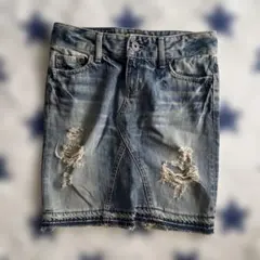 MOUSSY デニムミニスカート ダメージ加工
