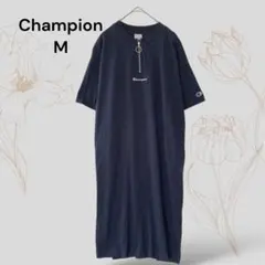 チャンピオン　ひざ丈ワンピース　Tシャツ　ネイビー　M　半袖　1949