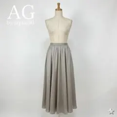 AG by aquagirl サテンフレアスカート グレージュ 36/S 古着のサムネイル