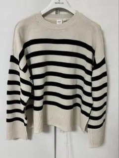 GAP KIDS ボーダーニット セーター アイボリー ブラックレディースS相当