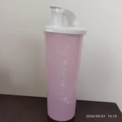 Tupperware 花柄プラスチック水筒　ピンク