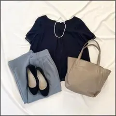 UNTITLED オフィスカジュアル 2点 コーデ売り ブラウス ワイドパンツ