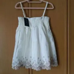 未使用タグ付き　vis 2way小花刺繍キャミソールブラウス　チュニック　ビス